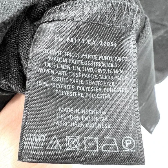 Anthropologie Deletta Black Linen Cap Sleeve Long Tunic Top - Picture 6 of 6